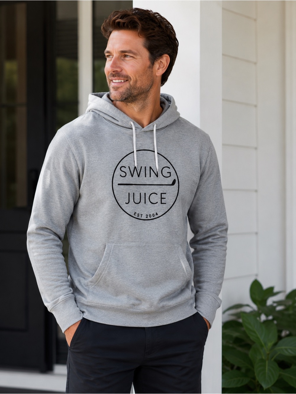 Swing Juice Golf Hoodie Men’s M Gray Pullover Hoodie Athletic Casual Sweatshirt